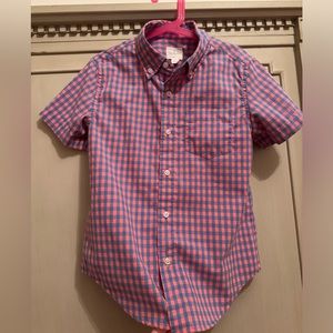 Crewcuts Short Sleeved Button Down Checkered boys’ shirt, size 8